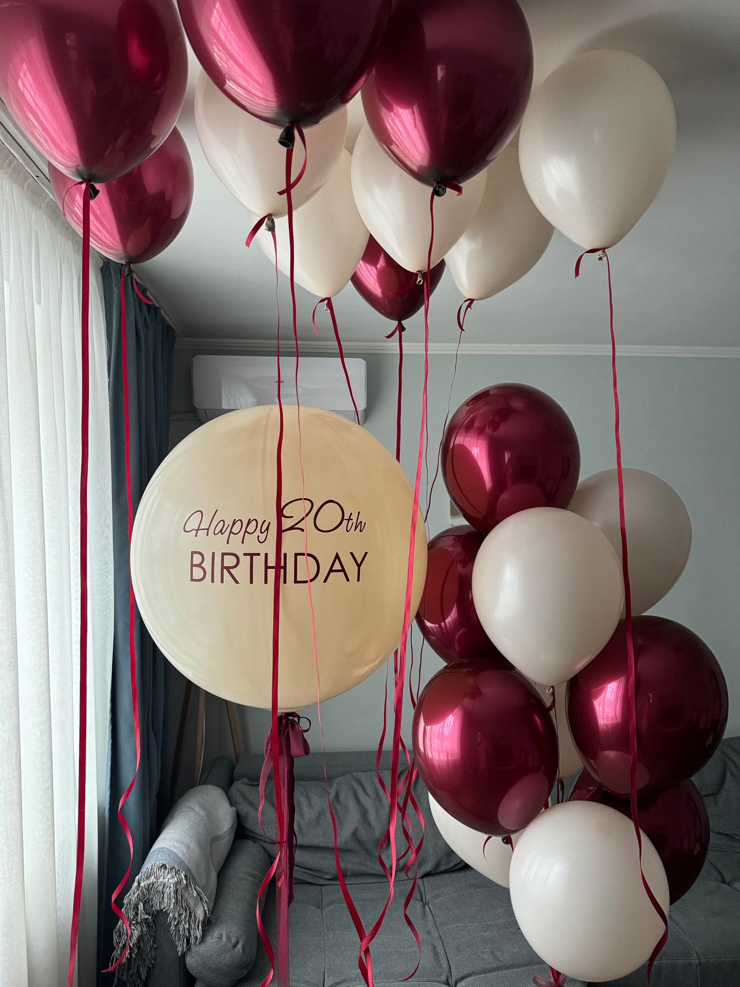 Helium bouquet 24 Burgundy