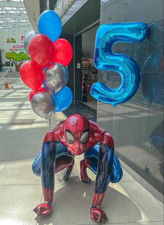 Helium balloon bouquet for boys 05 Spiderman