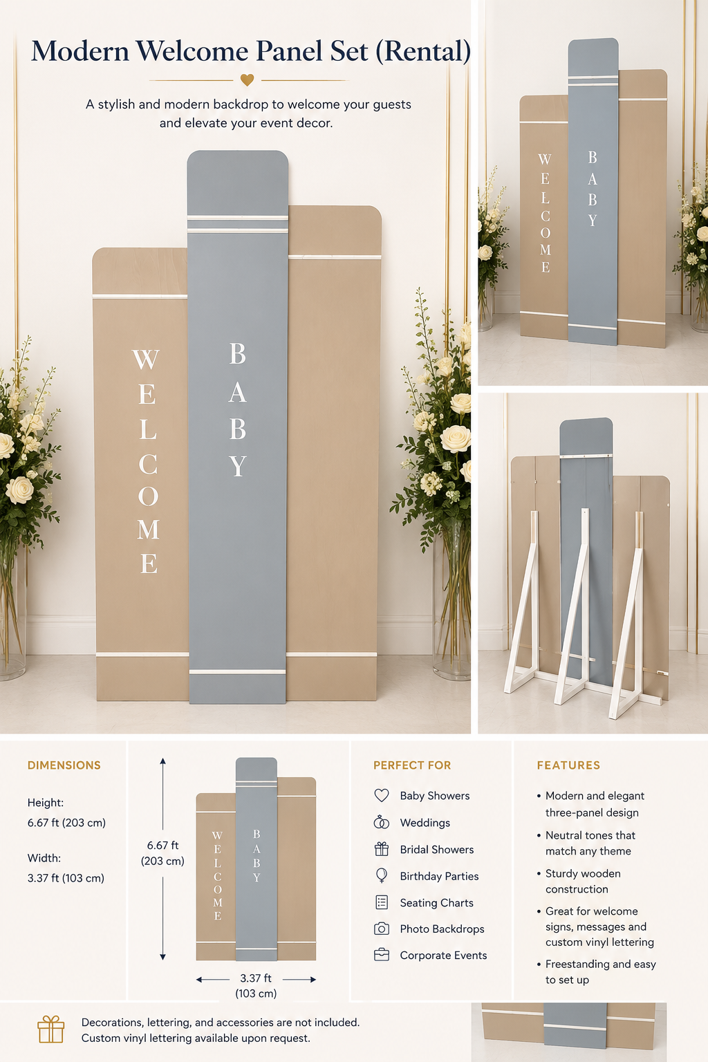 Modern Welcome Panel Set (Rental)