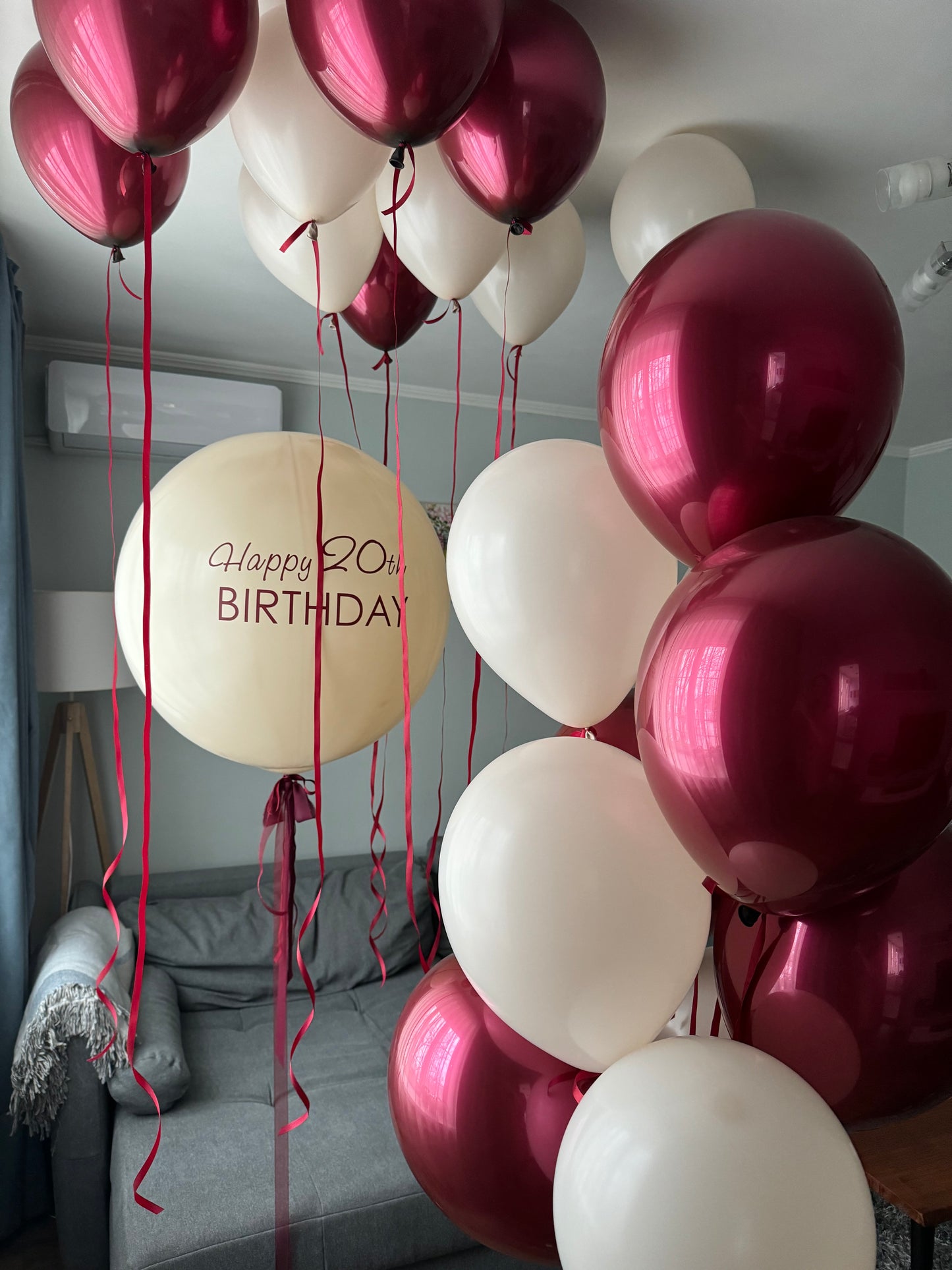 Helium bouquet 24 Burgundy