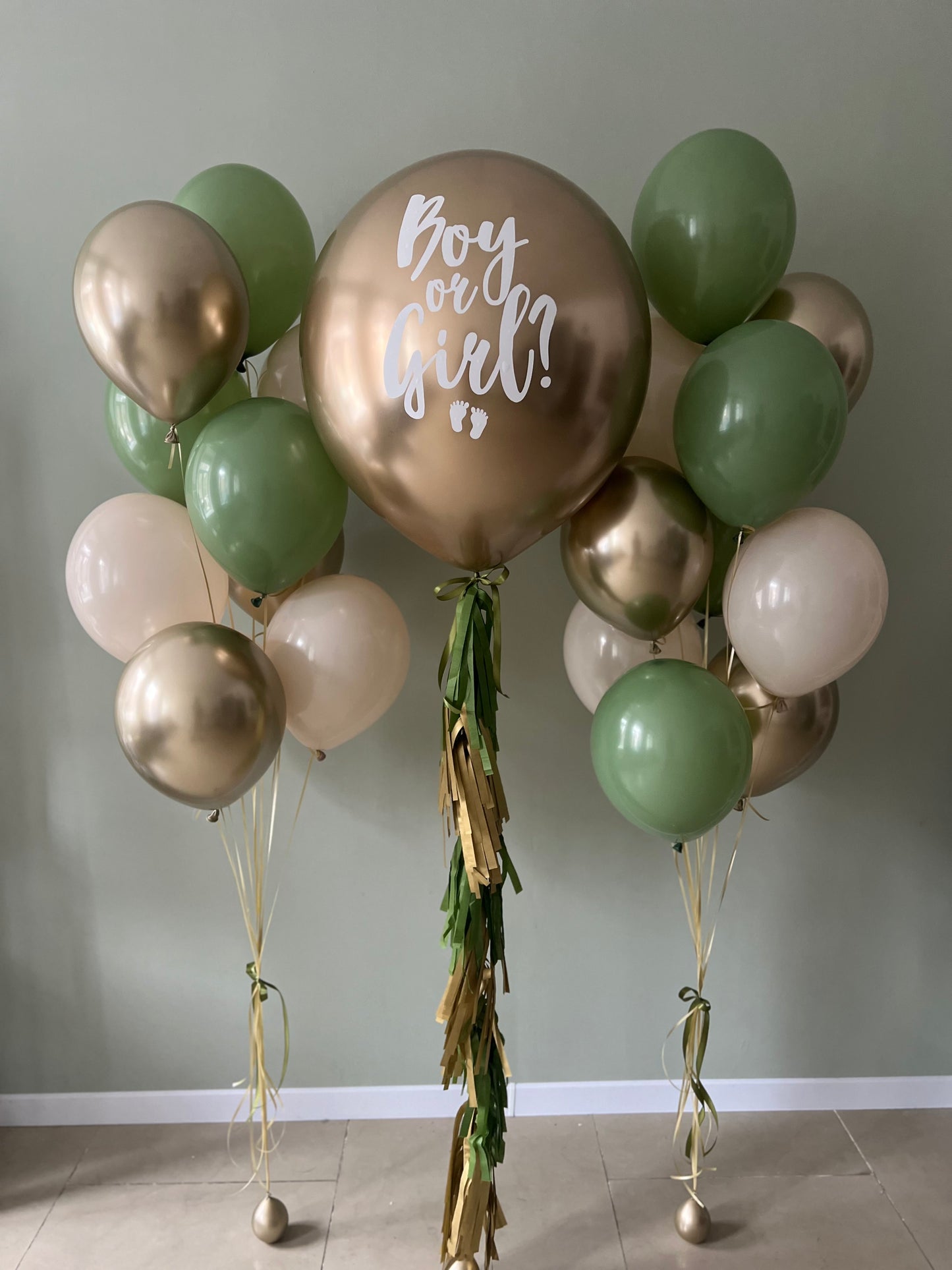 Helium bouquet 7 Gender reveal pastel