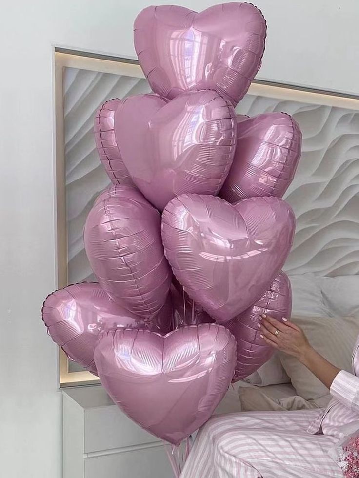Helium balloons St. Valentine pink hearts # 10