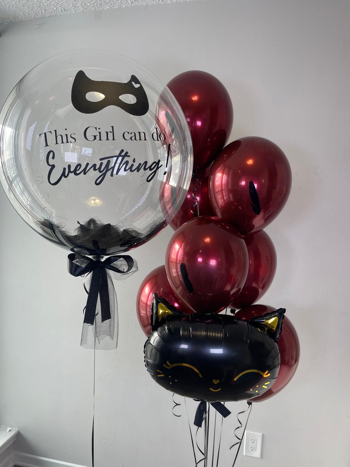Helium bouquet 23 Burgundy “This girl can do everything “