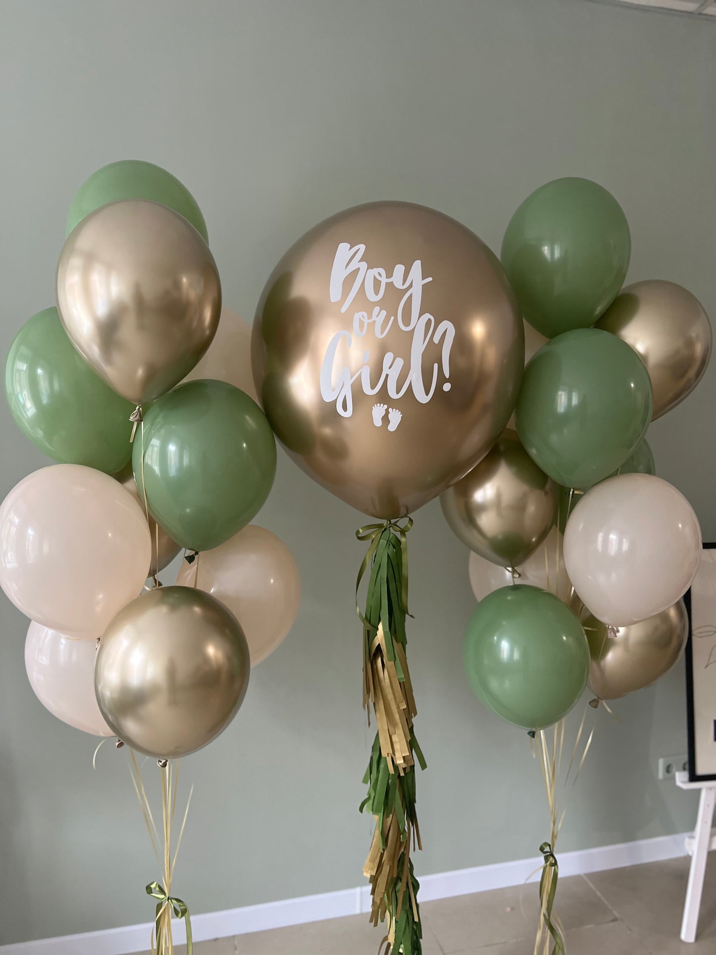 Helium bouquet 7 Gender reveal pastel