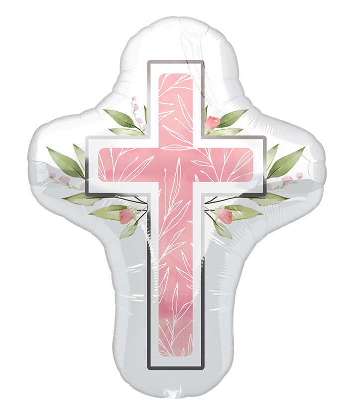 28" SuperShape My First Communion/ Baptism Pink Foil Balloon