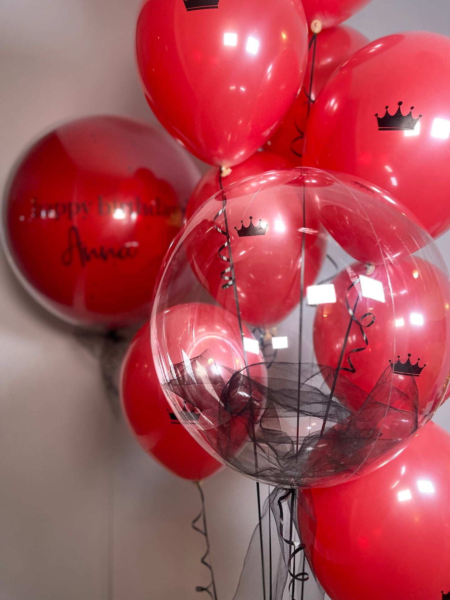 Helium bouquet 22 Mirror Red