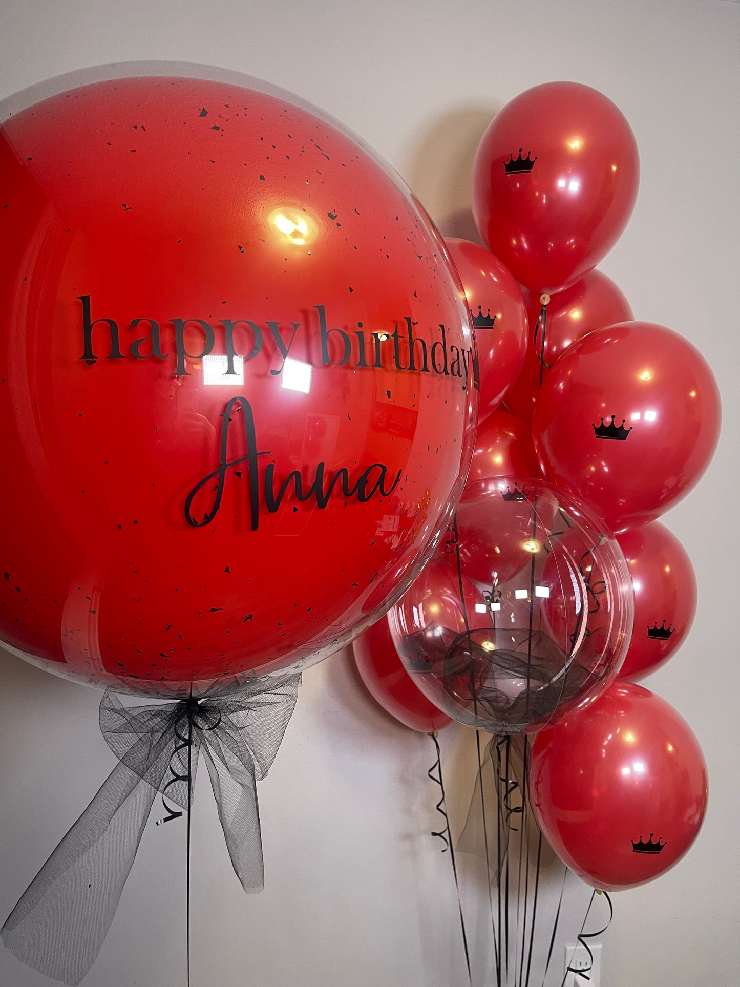 Helium bouquet 22 Mirror Red
