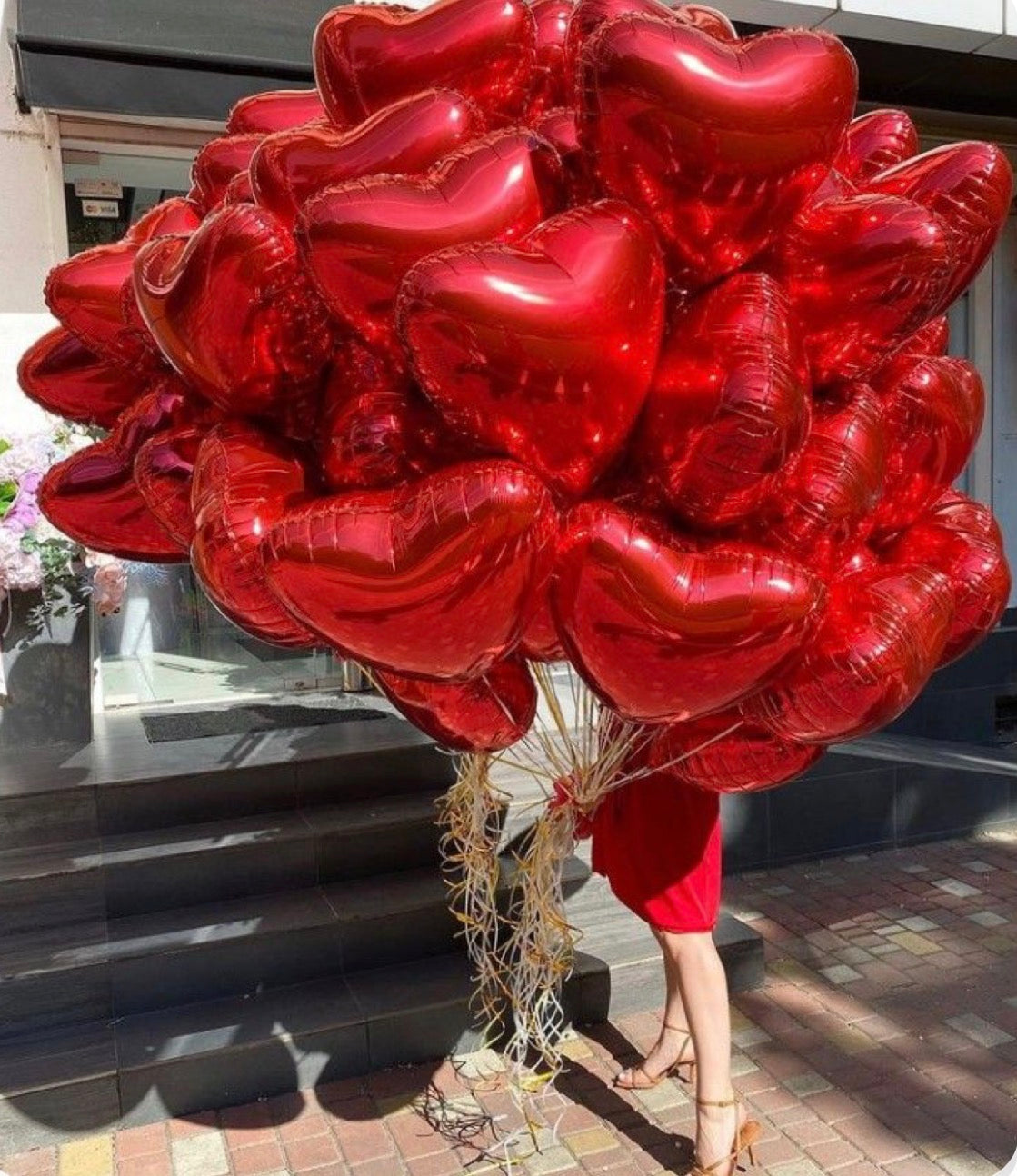 Helium balloons St. Valentine red hearts # 14