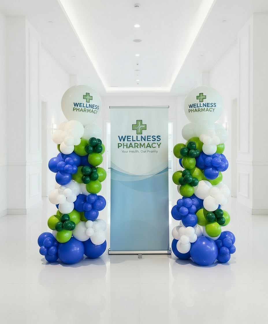 Balloon Column/Pillar organic With Round top and personalized text