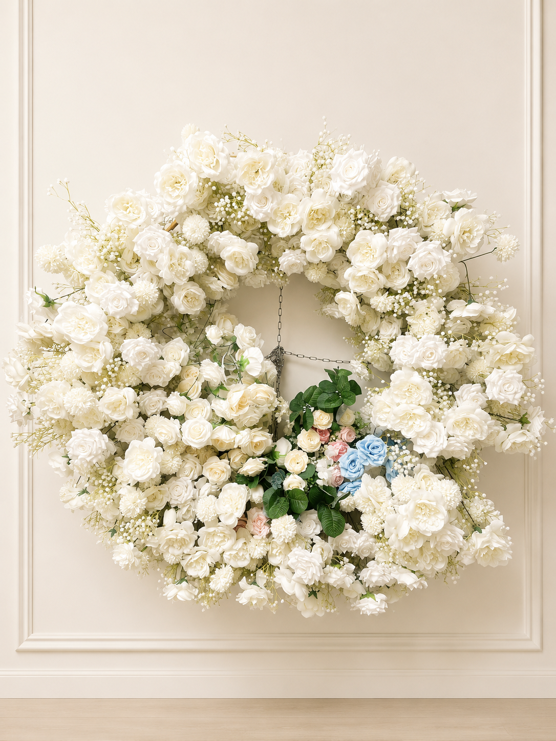 Grand White Wedding Floral Ring (Rental)