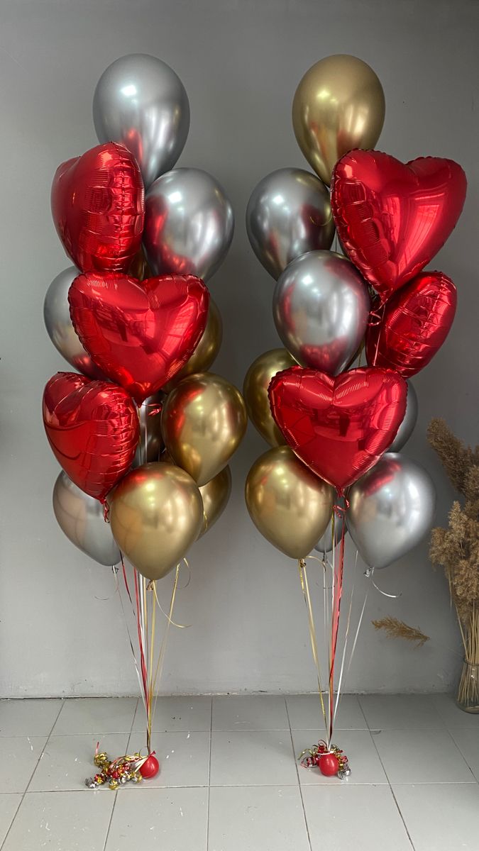 Helium balloons St. Valentine foil red hearts # 8