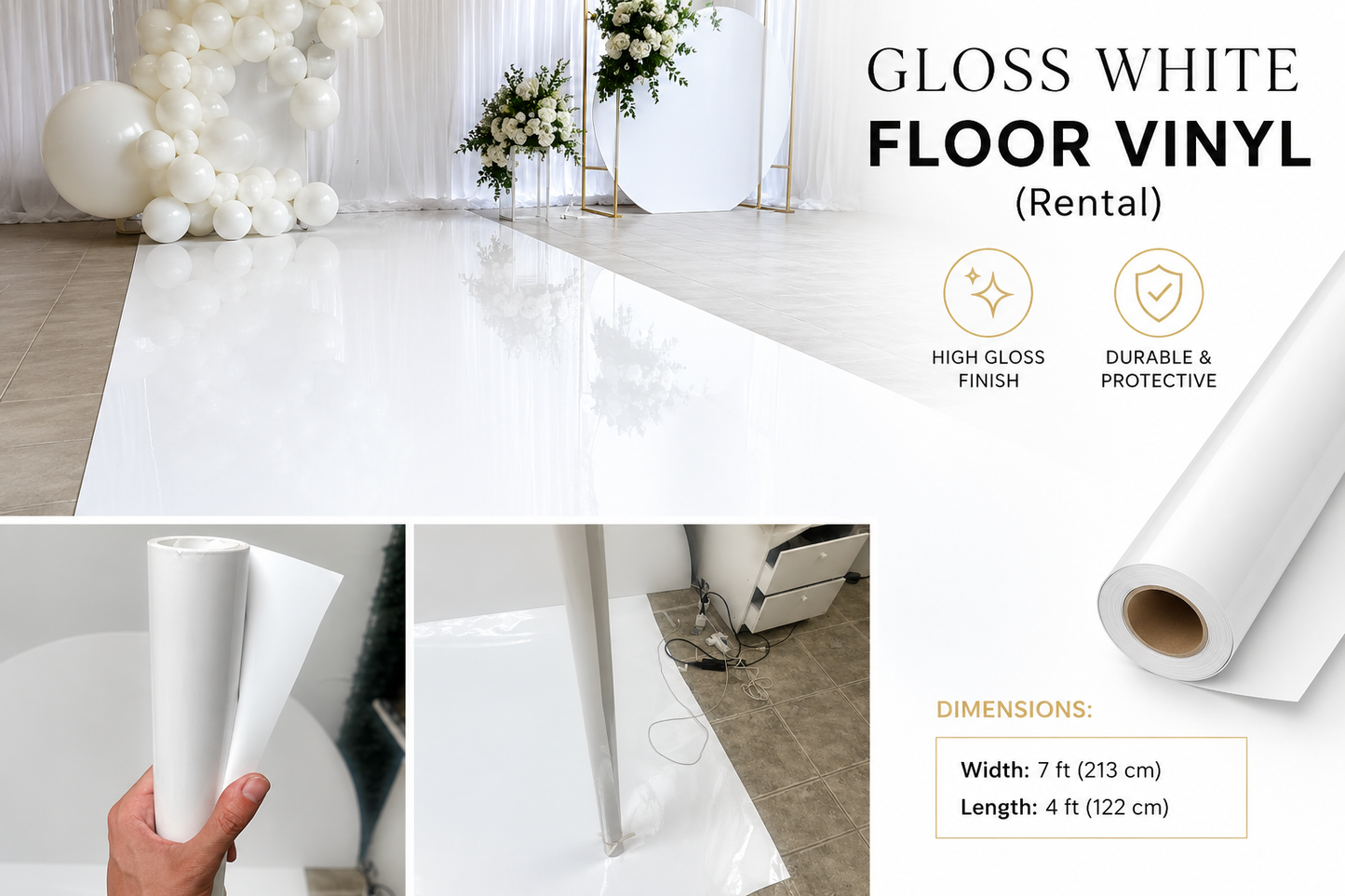 Gloss White Floor Vinyl (Rental)