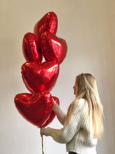 Helium balloons St. Valentine red hearts # 13