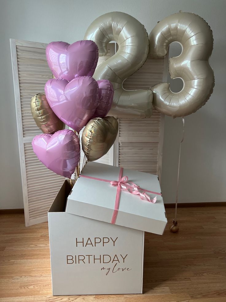 Stylish Giant Surprise Box with helium hearts 5