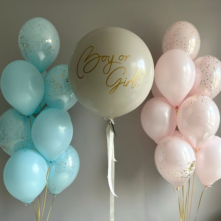 Helium bouquet 3 Gender reveal Nude