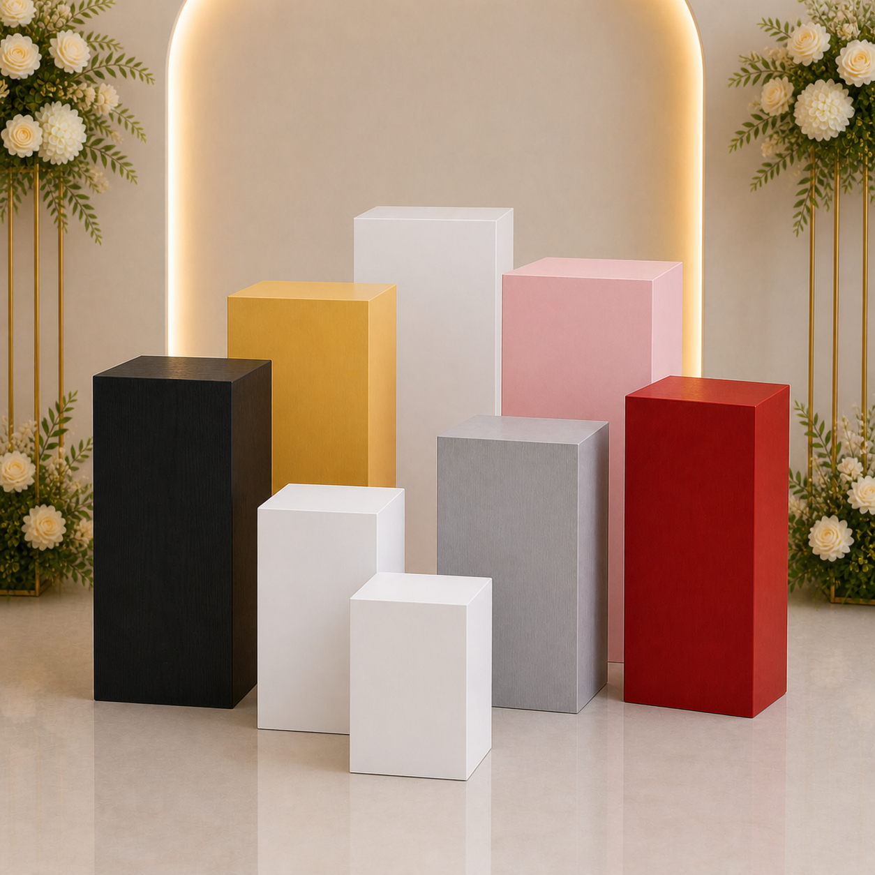 Wooden Cube Pedestals
