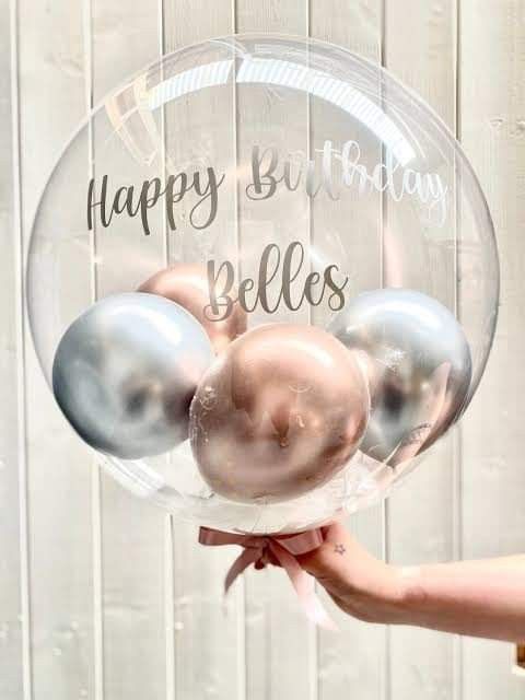 Large Helium Balloon  with Personalized Text 24' with small balloons 2