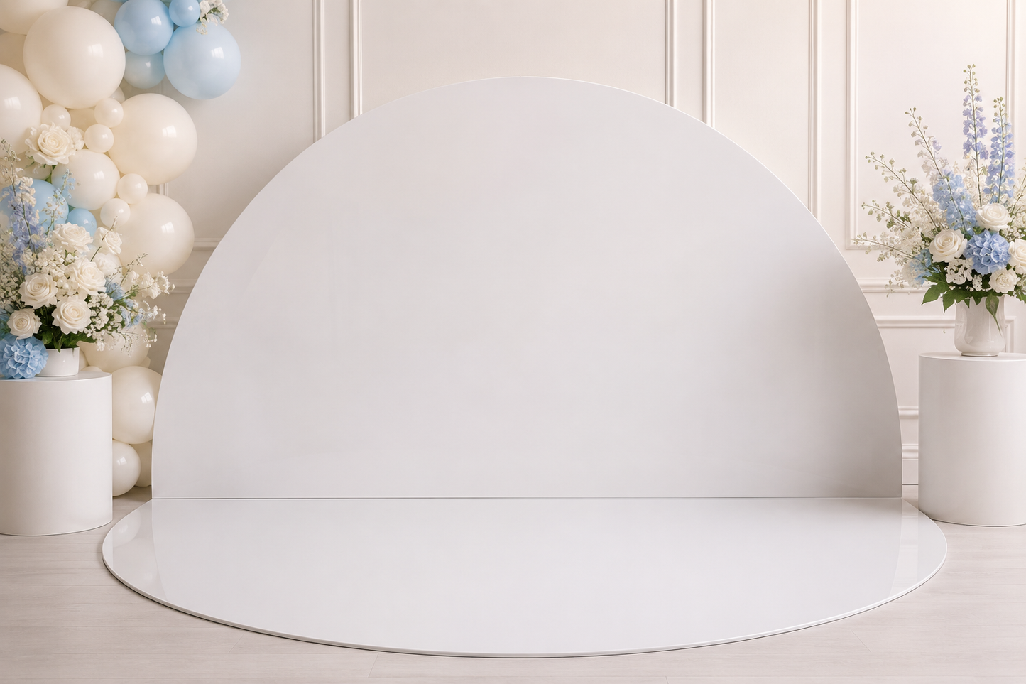 White Half-Moon Acrylic Floor (Rental)