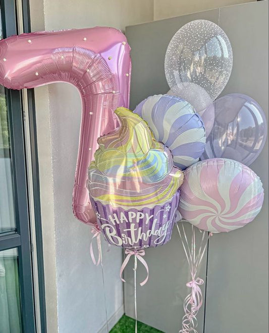 Helium balloon bouquet for girls 02