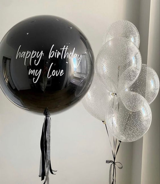 Helium balloon bouquet for men 4 Black