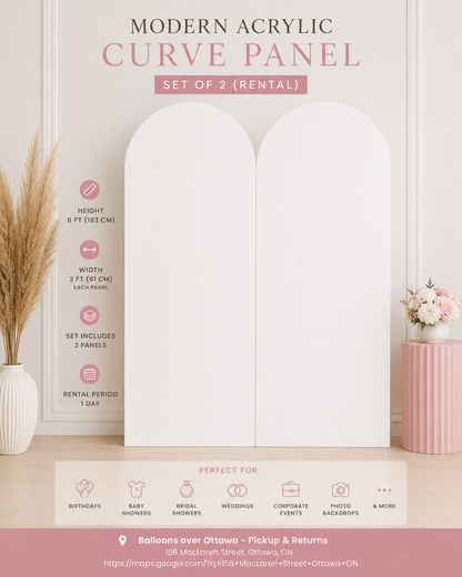 Modern Acrylic Curve Panel Set of 2 (Rental)