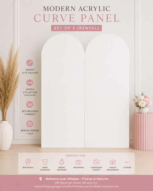 Modern Acrylic Curve Panel Set of 2 (Rental)