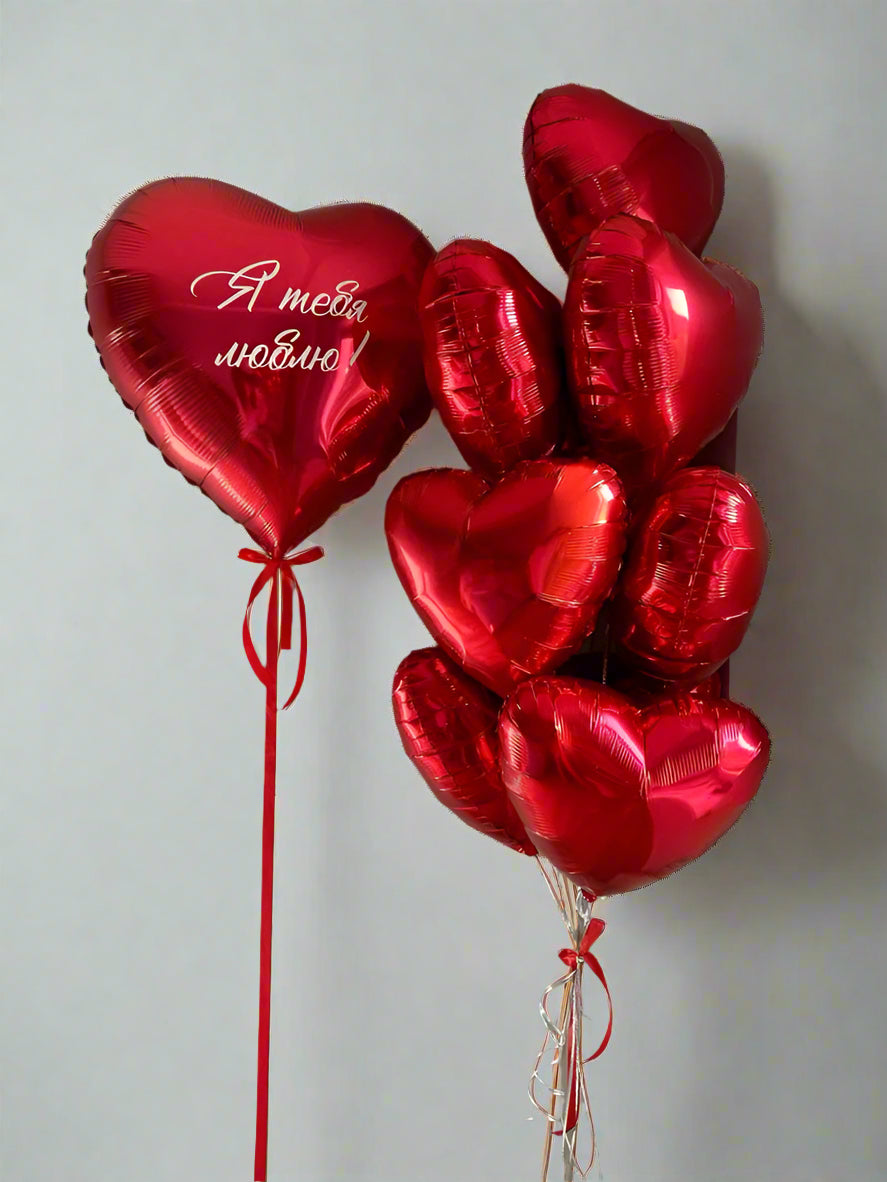 Helium balloons St. Valentine foil red hearts #1