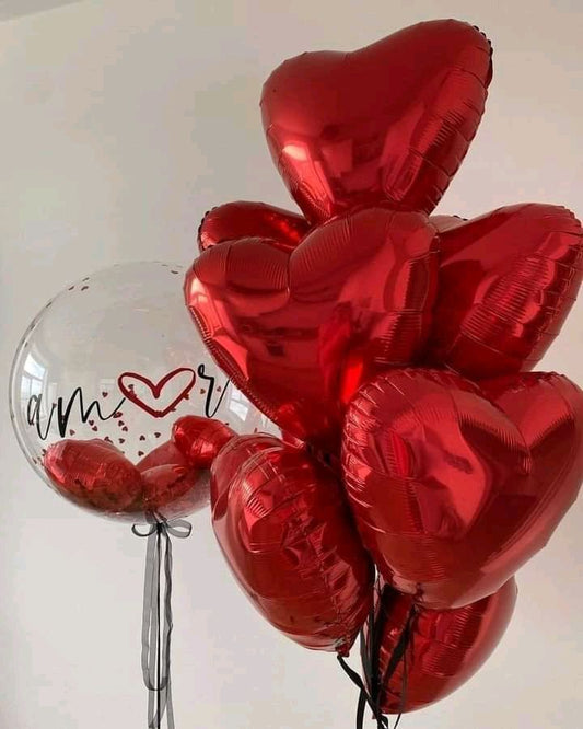 Helium balloons St. Valentine foil red hearts #2