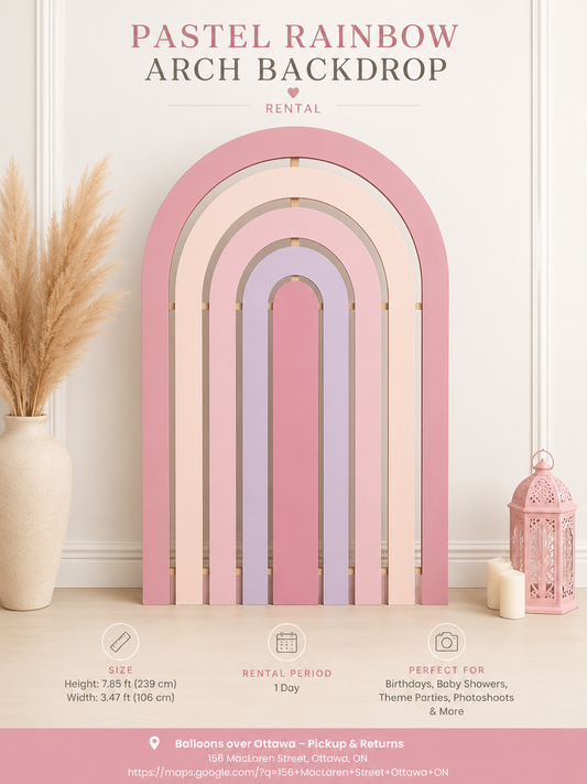 Pastel Rainbow Arch Backdrop (Rental)