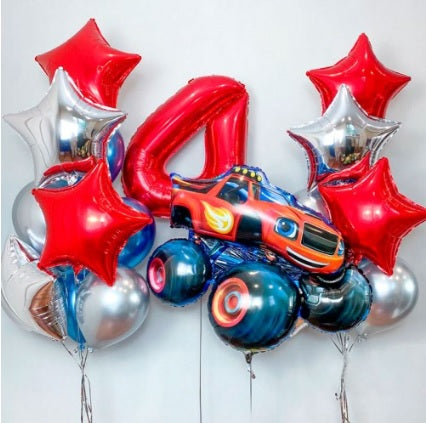 Helium balloon bouquet for boys 19 Blaze