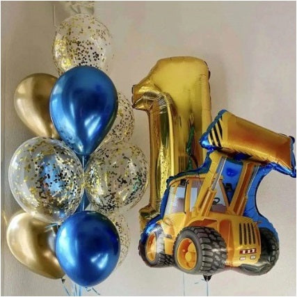 Helium balloon bouquet for boys 21 Construction Loader