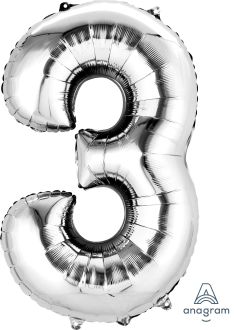 Foil Number Balloon  3  – 34” (Helium Balloon)