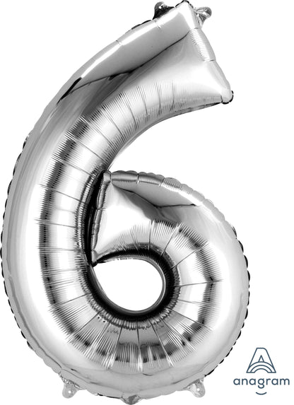 Foil Number Balloon  6  – 34” (Helium Balloon)