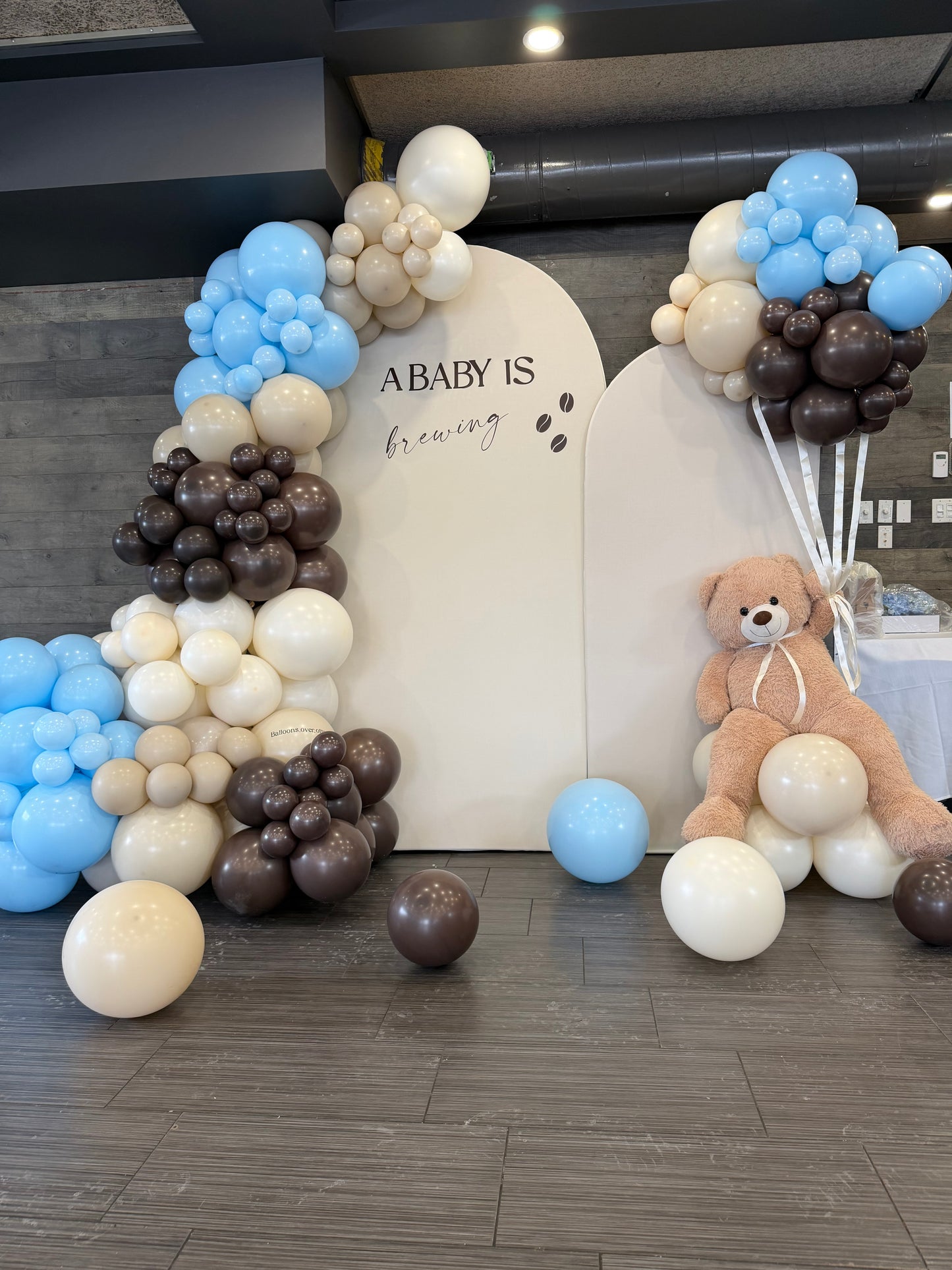 Baby Shower Balloon Backdrop “A Baby Is Brewing”