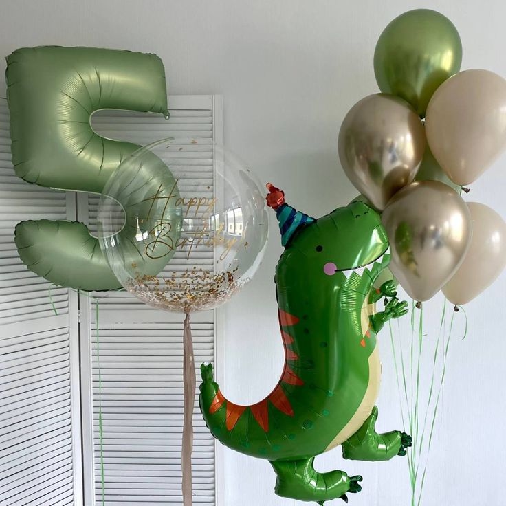 Helium balloon bouquet for boys 04 Dino