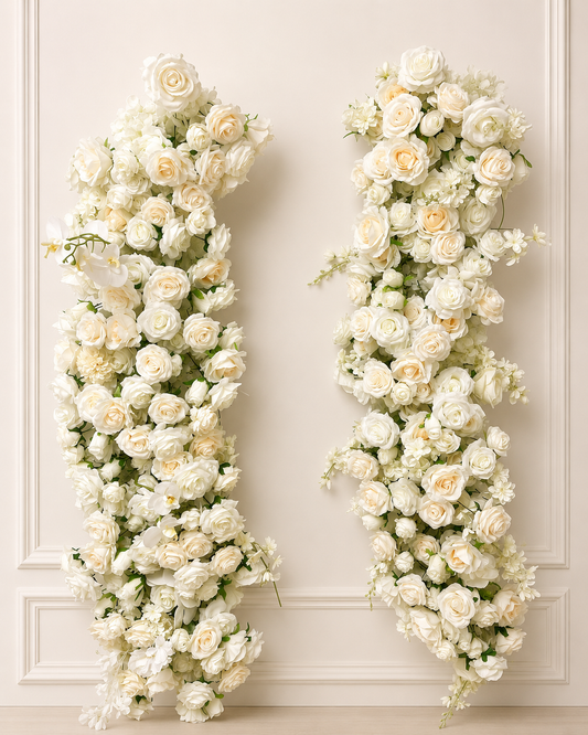 White Rose Floral Installation Duo (Rental)