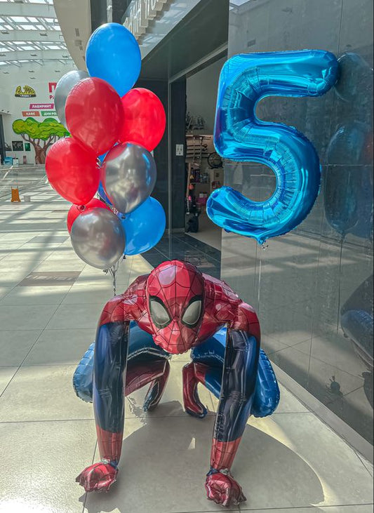 Helium balloon bouquet for boys 05 Spiderman