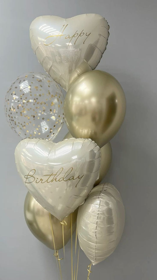 Helium balloon bouquet for birthday Champagne