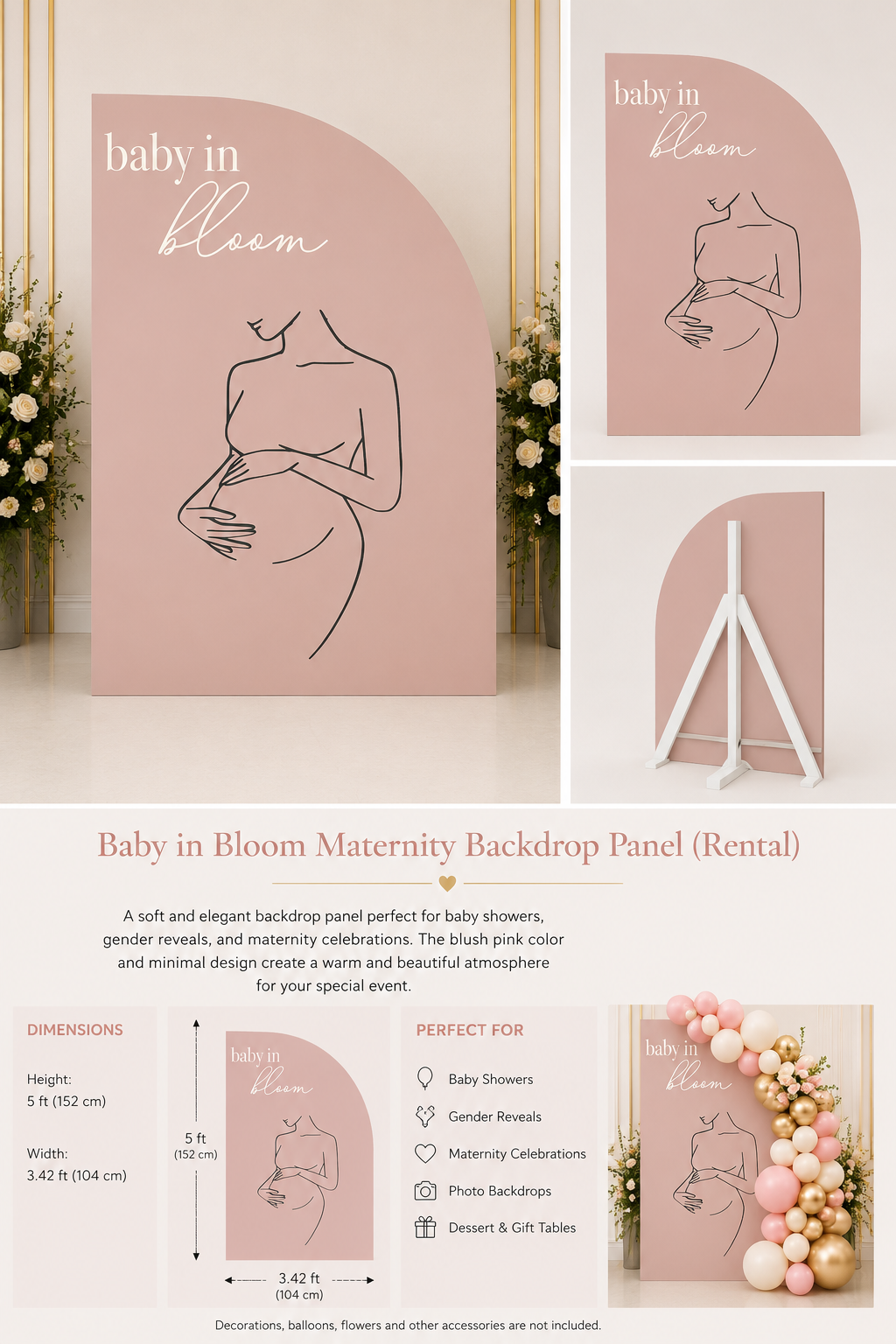 Baby in Bloom Maternity Backdrop Panel (Rental)