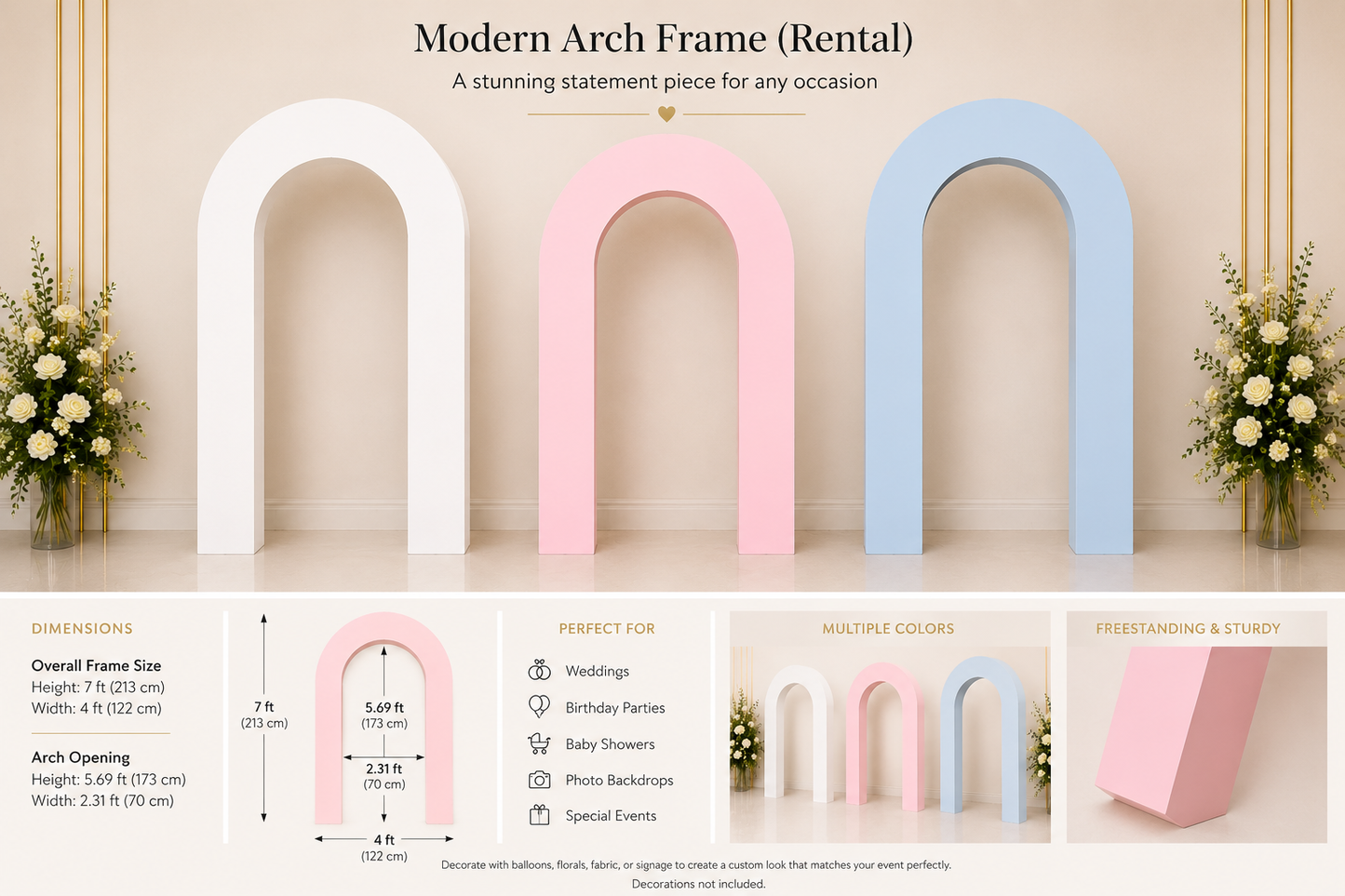 Grand Entrance Arch Frame (Rental)