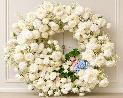 Grand White Wedding Floral Ring (Rental)