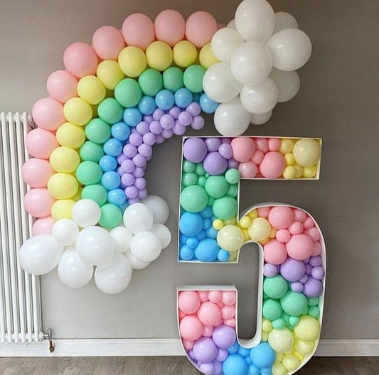 Helium balloon bouquet for girls 12 Rainbow