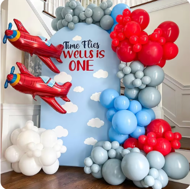 Backdrop Airplane Birthday Party Decoration