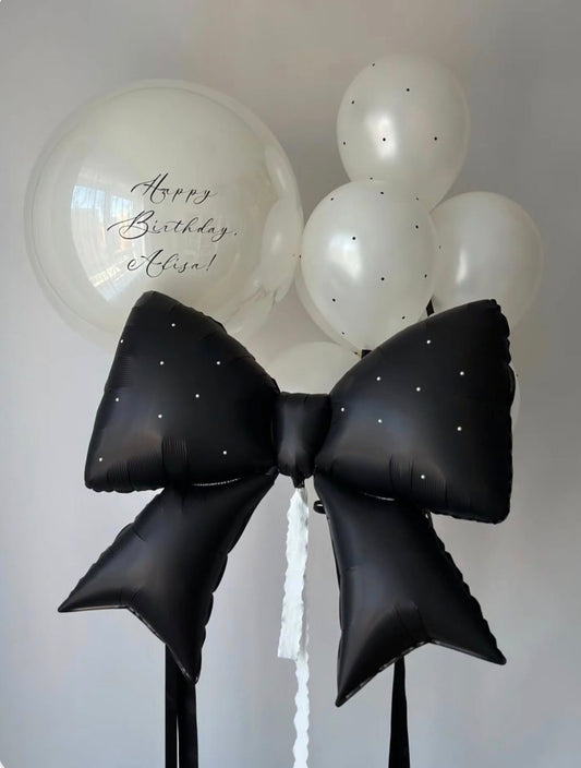 Luxury Helium Balloon Bouquet for Women 28 – Black Bow | Ottawa Delivery