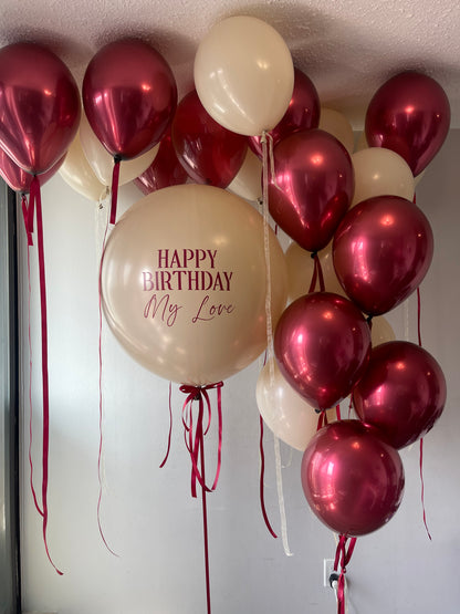 Helium bouquet 27 Burgundy