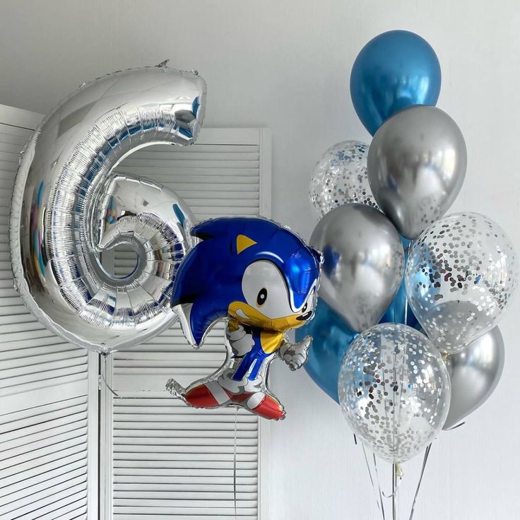 Helium balloon bouquet for boys 10 Sonic