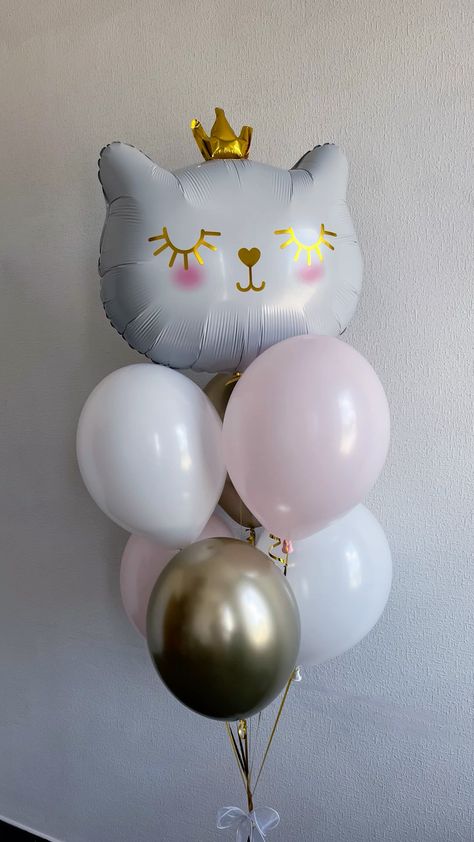 Helium balloon bouquet for birthday Cat Princess