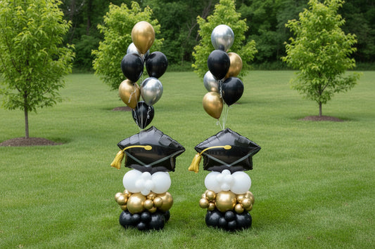Graduation Balloon Columns with helium balloons/ Set of 2