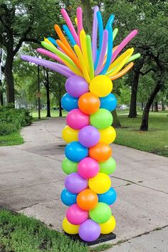 Balloon Column/Pillar Rainbow FireCracker