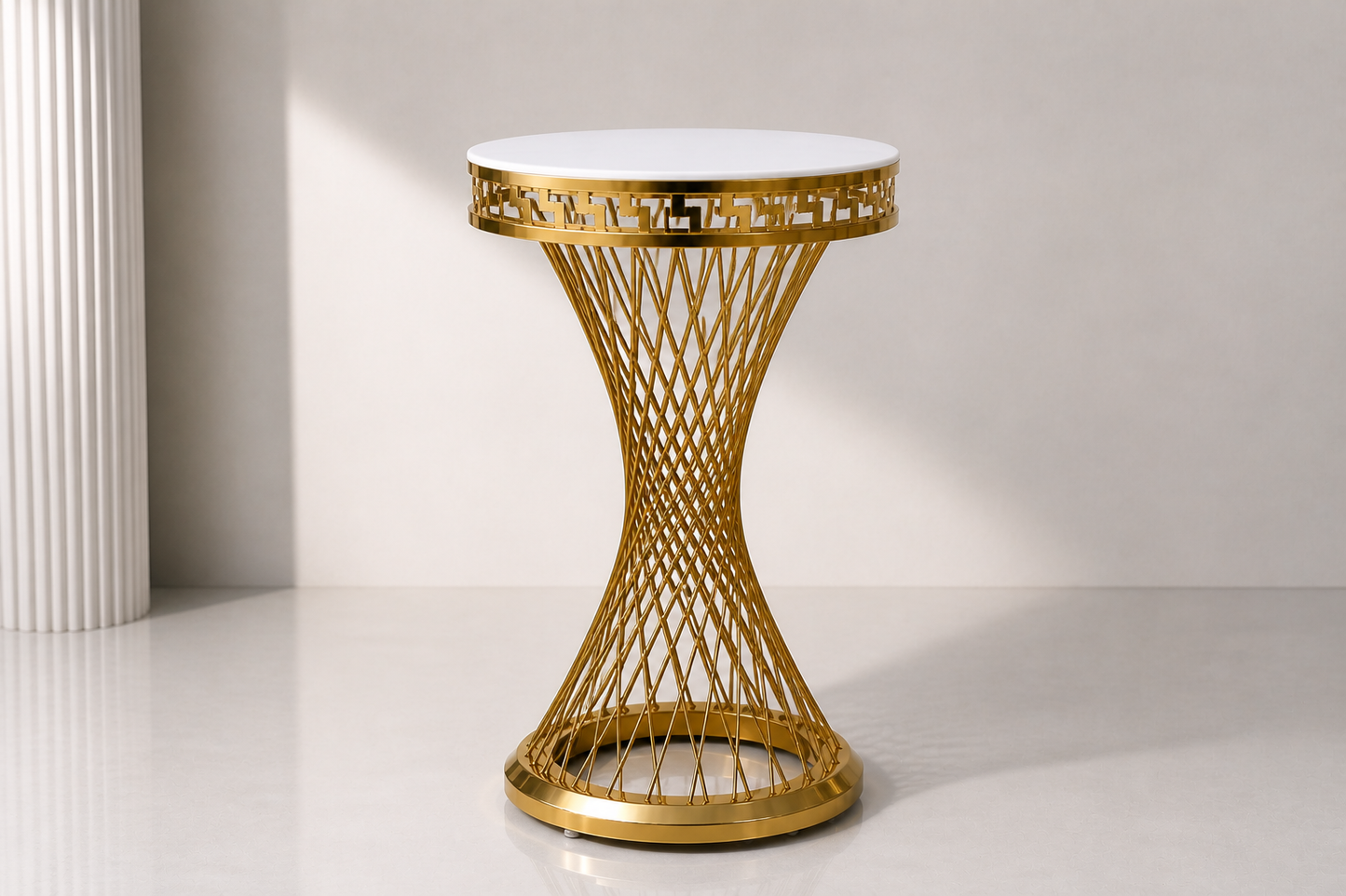 Gold Twist Pedestal Stand – Medium | Rental